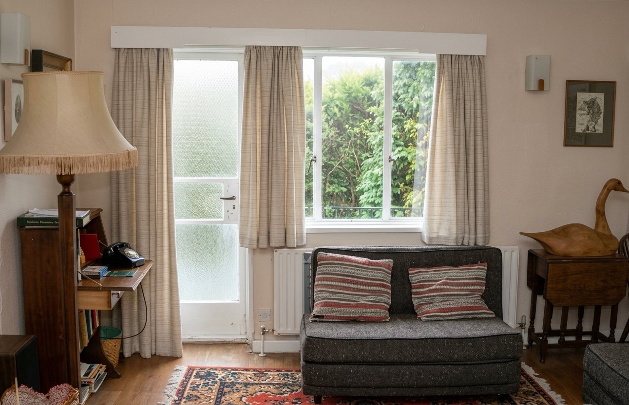 Bright twin bedroom